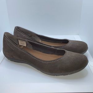 Merrell Avesso Sz 8.5 39 Espresso Brown suede leather ballets flats shoes